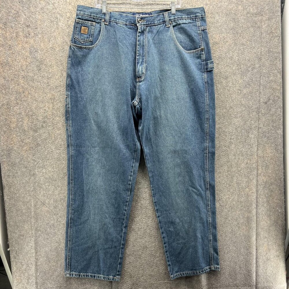 Vintage Kani Jeans Mens 42x34 Blue Carpenter Loose Baggy Denim Workwear 90s Y2K